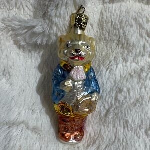 Vintage Christborn Germany Christmas Ornament mouth blown glass Bell Bear